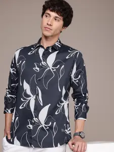 French Connection Slim Fit Floral Opaque Printed Pure Cotton Casual Shirt