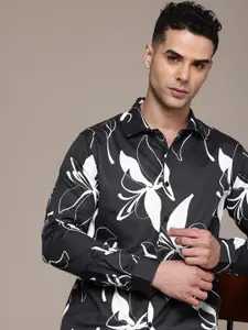 French Connection Slim Fit Floral Printed Pure Cotton Casual Shirt