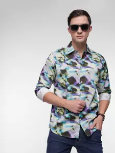 French Connection Pure Cotton Slim Fit Abstract Printed Casual Shirt