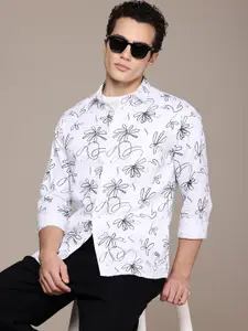 French Connection Slim Fit Abstract Printed Pure Cotton Casual Shirt