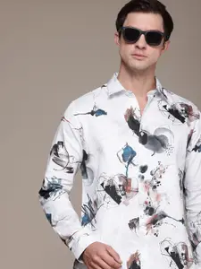 French Connection Slim Fit Floral Printed Pure Cotton Casual Shirt