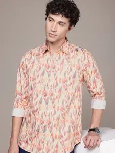 French Connection Pure Cotton Slim Fit Opaque Printed Casual Shirt