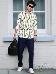 French Connection Slim Fit Abstract Printed Pure Cotton Casual Shirt