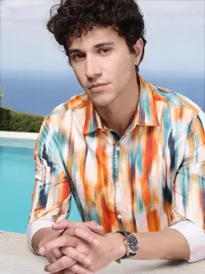 French Connection Slim Fit Abstract Printed Pure Cotton Casual Shirt