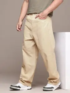 The Roadster Life Co. Men Pure Cotton Baggy Fit Chinos Trousers