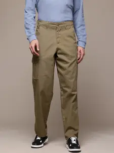 The Roadster Lifestyle Co. Men Relaxed Fit Pure Cotton Cargos