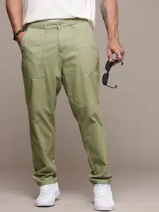 The Roadster Life Co. Men Relaxed Fit Pure Cotton Chinos Trousers