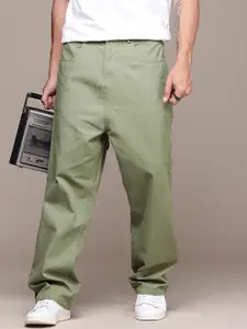 The Roadster Life Co. Men Pure Cotton Baggy Fit Chinos Trousers