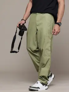 The Roadster Life Co. Men Relaxed Fit Pure Cotton Cargos Trousers