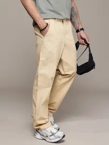 The Roadster Life Co. Men Relaxed Fit Pure Cotton Cargos Trousers