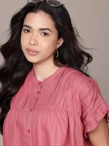 Nautica Extended Sleeves Pleated Detail Casual Shirt