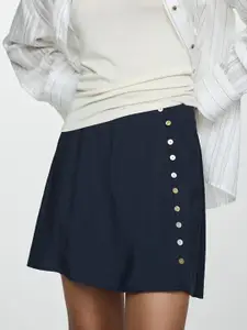 MANGO High-Rise Button-Detail Mini Skirt