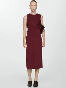 MANGO Pure Cotton Twisted Midi Dress