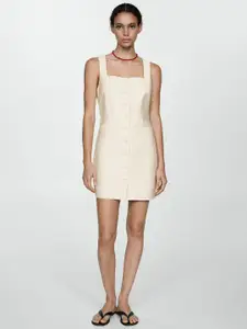 MANGO Striped Sheath Bow Dress