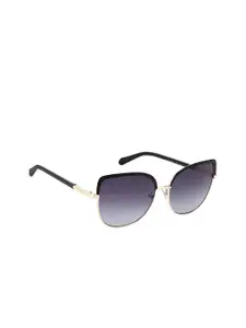 Fossil Heritage Women Rectangle Sunglasses - UV Protected Lens 716736682945-Dark Grey