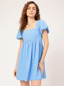 DressBerry Dobby Gypsy Glam Pintucks A-Line Mini Dress