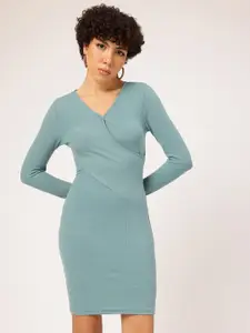 DressBerry Ribbed Wrap Style Mini Dress