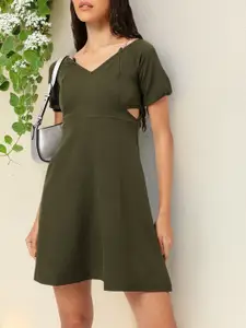 DressBerry Cut-Out Waist Chain Straps Mini Dress