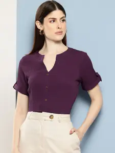 Chemistry Women Solid Standard Fit Casual Shirt