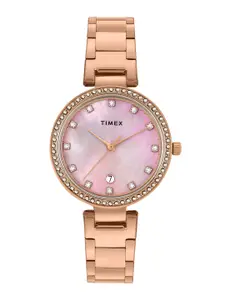Timex Women Mother of Pearl Dial Bracelet Style Straps Analogue Watch TWEL187SMU03