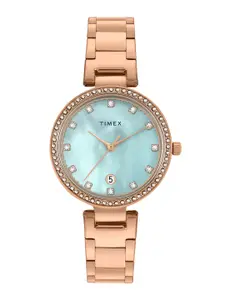 Timex Women Mother of Pearl Dial Bracelet Style Straps Analogue Watch TWEL187SMU04
