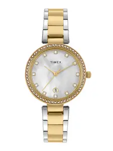 Timex Women Mother of Pearl Dial Bracelet Style Straps Analogue Watch TWEL187SMU02