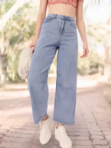 DressBerry Women Baggy Fit Faded Jeans