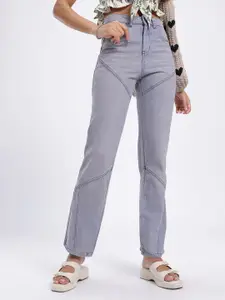 DressBerry Women Panelled Regular Fit High-Rise Jeans