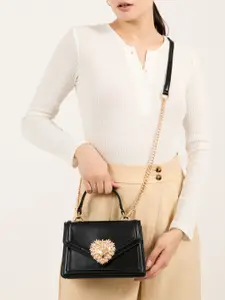 Styli Embellished Structured Satchel