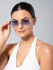 IDOR Women Other Sunglasses with UV Protected Lens IDOR-5209-BLU