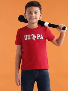 U.S. Polo Assn. Kids Boys Brand Logo Pure Cotton T-shirt