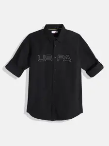 U.S. Polo Assn. Kids Boys Brand Logo Printed Pure Cotton Casual Shirt