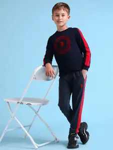 U.S. Polo Assn. Kids Boys Brand Logo Printed Pure Cotton Joggers