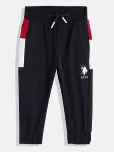 U.S. Polo Assn. Kids Boys Colourblocked Detail Regular Fit Joggers