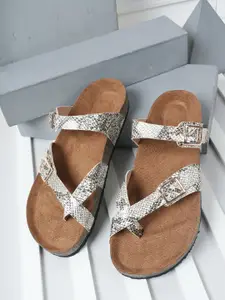 MOZAFIA Women Printed One Toe Flats