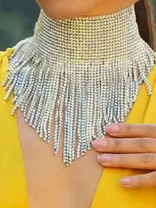 Adwitiya Collection Brass Tasselled Necklace