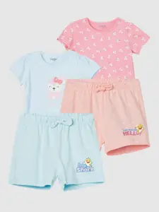 Juniors by Lifestyle Girls 4-Pcs Babyshark Printed Tshirt & Shorts