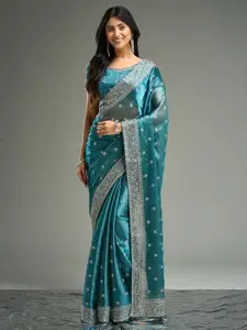 kasee Floral Embroidered Silk Blend Saree