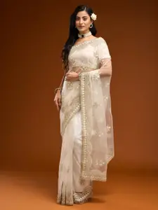 kasee Floral Embroidered Net Saree