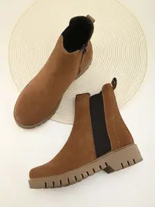 The Roadster Lifestyle Co Women Block Heeled Chelsea Boots