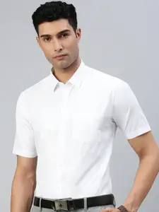 Ramraj Men Spread Collar Solid Cotton Casual Shirt