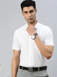 Ramraj Men Spread Collar Solid Cotton Casual Shirt