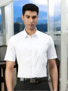 Ramraj Men Spread Collar Solid Cotton Casual Shirt