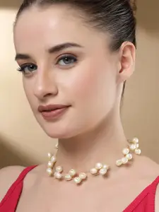 Bohey by KARATCART Gold Plated Pearls Necklace