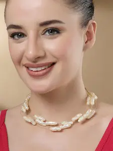 Bohey by KARATCART Gold Plated Pearls Necklace