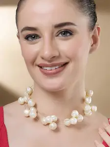 Bohey by KARATCART Gold Plated Pearls Necklace