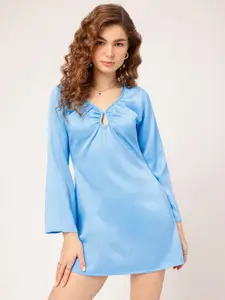 DressBerry Keyhole Neck A-Line Mini Dress