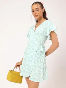 DressBerry Floral Wrap Mini Dress