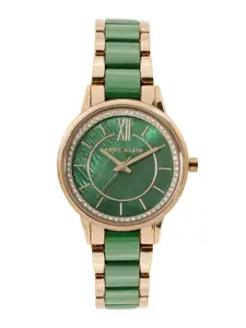 ANNE KLEIN Women Embellished Bracelet Style Analogue Watch AK3344GNRG-Green