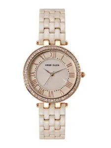 ANNE KLEIN Women Bracelet Style Analogue Watch NEAK2130TNGB-Peach-Coloured